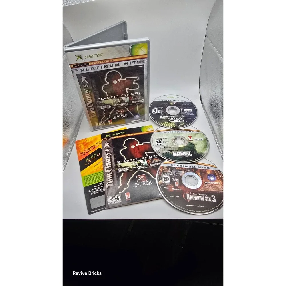 Tom Clancy's Classic Trilogy (Microsoft Xbox,‎ 2004) CIB Complete Tested Working